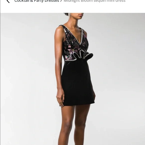 self portrait midnight mini dress self-portrait Sequin Mini Dress in Black,Floral